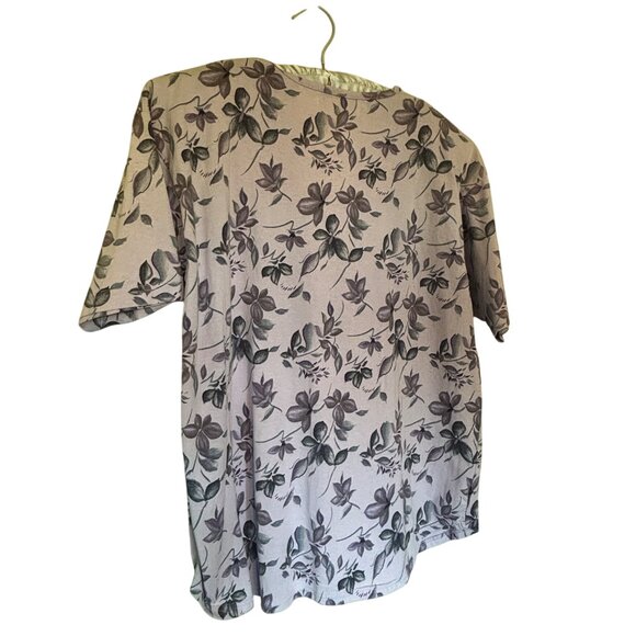 Int'l Sportswear Extra Touch Womens Shirt 2X Purple Floral Stretch Lightweight - Picture 3 of 5